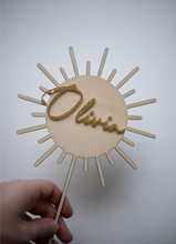 Load image into Gallery viewer, Name in Sun Cake Topper
