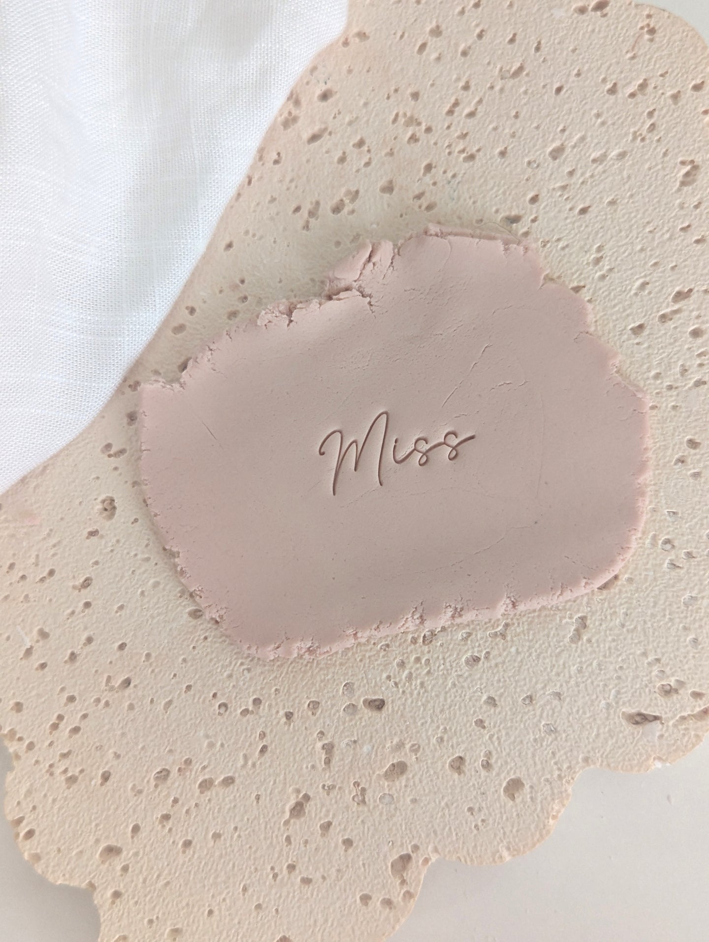 Miss Cursive font Fondant Embosser