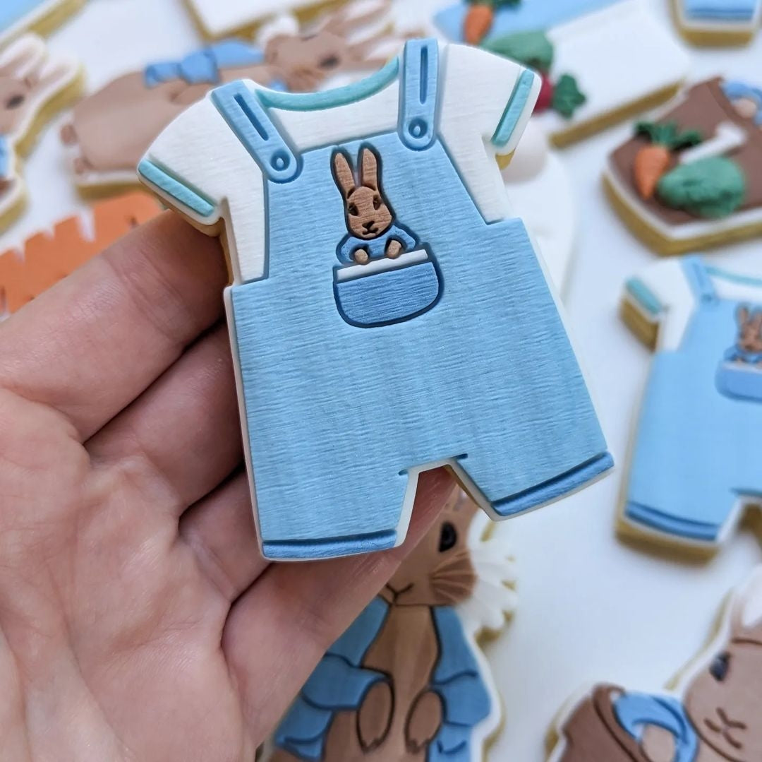 Baby Overalls with Peter Rabbit pocket Debosser and Cutter
