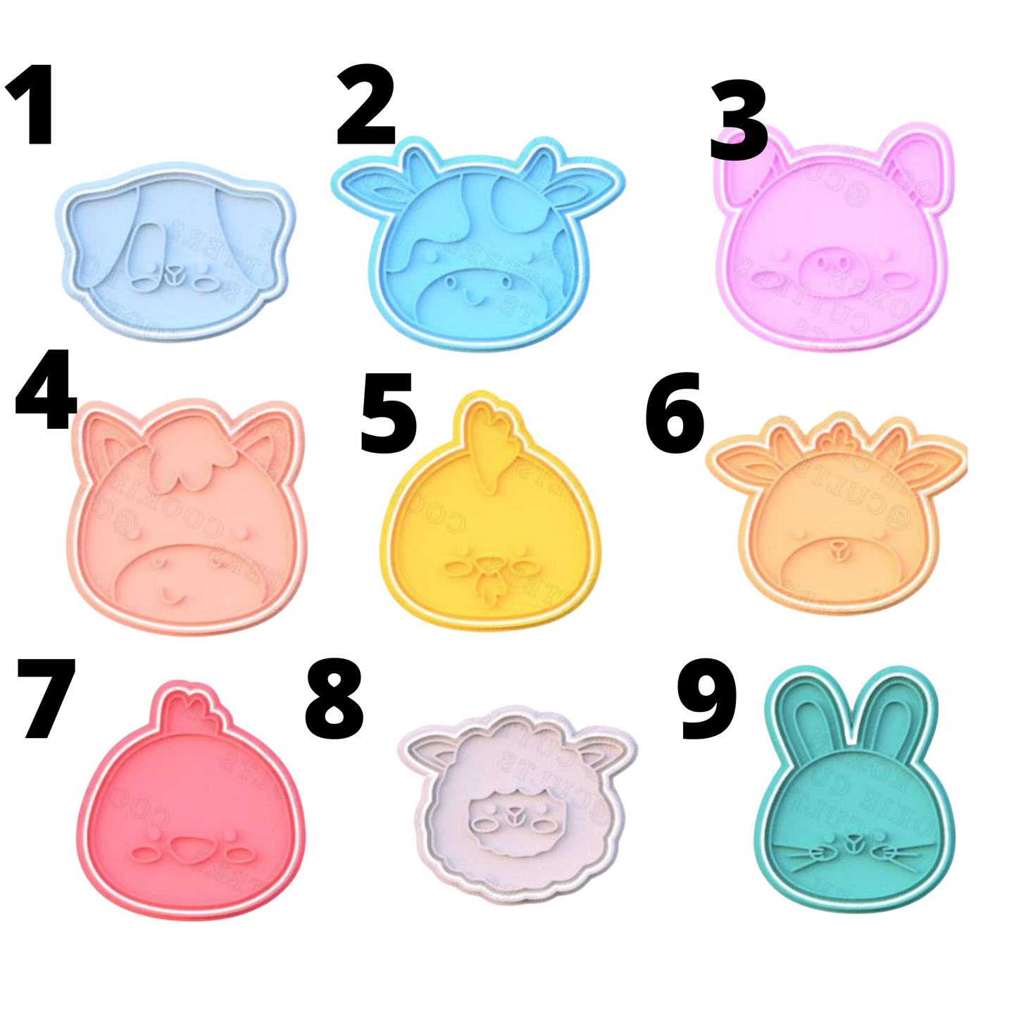 Animal Faces Cookie Cutters