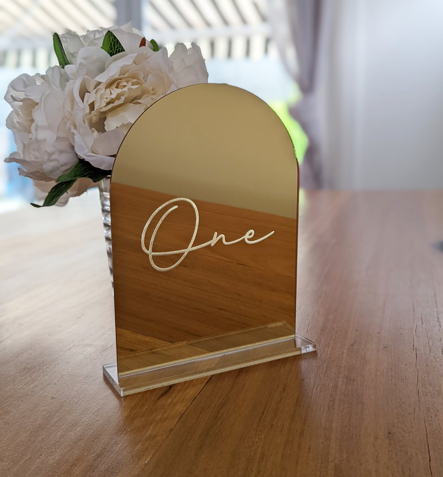 Mirror Acrylic Arch table Numbers