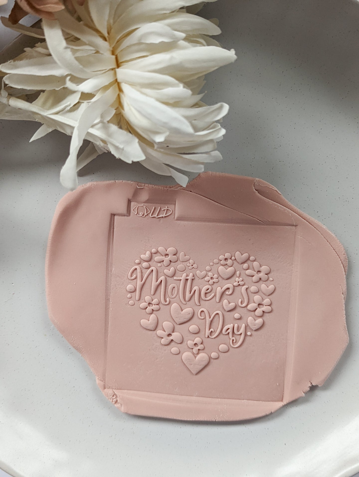 Flower heart Mothers Day Fondant debosser