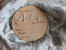 Load image into Gallery viewer, Baby Name Announcement Plaque
