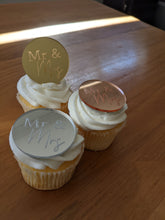 Load image into Gallery viewer, Mr and Mrs Mirror  Cupcake Topper
