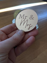 Load image into Gallery viewer, Mr and Mrs Mirror  Cupcake Topper
