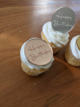 Cargar imagen en el visor de la galería, Happy Birthday Mirror Cupcake Topper
