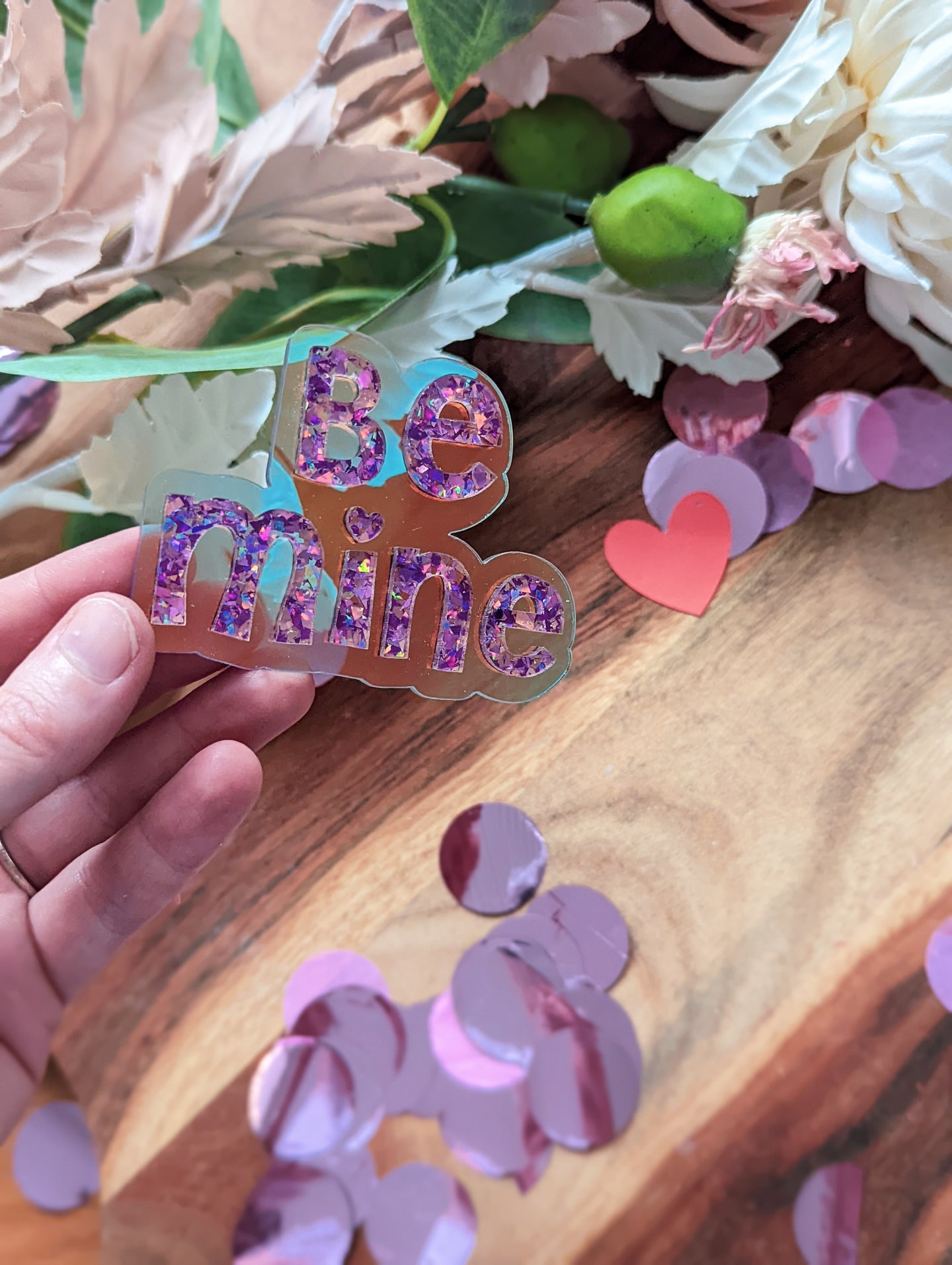 Be Mine large Cupcake topper Plaque