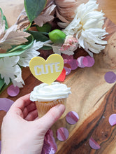 Load image into Gallery viewer, Candy Hearts Cupcake toppers
