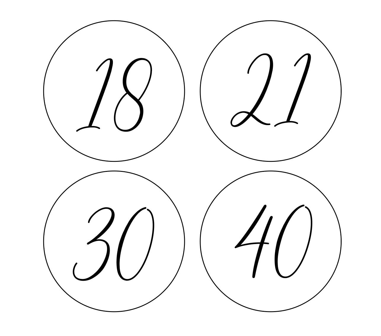 Cursive Font Number Fondant debosser