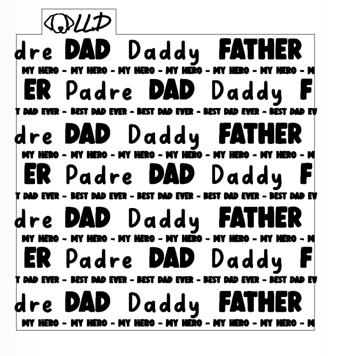 Dad, Padre, Father Pattern Fondant debosser