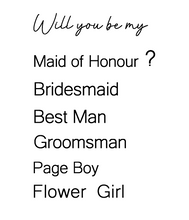 Load image into Gallery viewer, Single Word Embossers - Bridal Party proposal set
