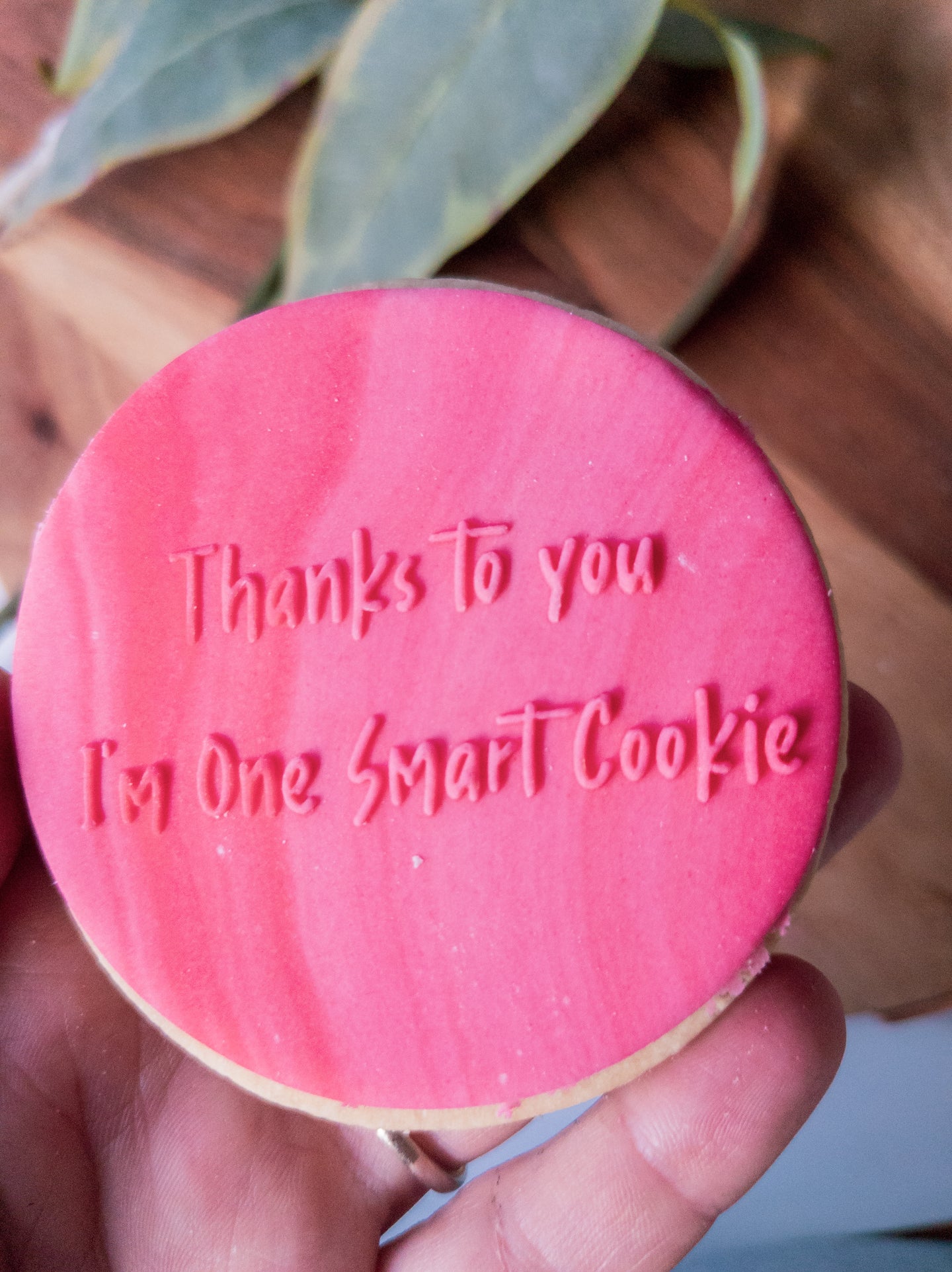 Thanks to you im one smart Cookie Fondant debosser